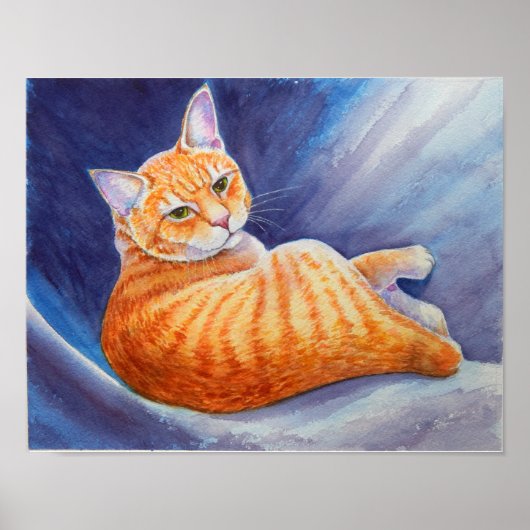 Tigg von Ahimsa Orange Tabby Cat Poster (Vorne)