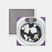 Tight Fit v.3 - Whimsical Cat Magnet (Vorderseite/Rückseite)