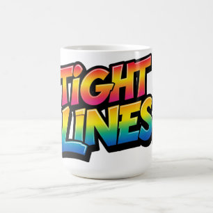 Tight Lines Regenbogenverlauf Lustiges Angelgesche Kaffeetasse
