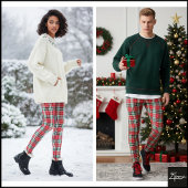 Tight Weave Christmas Red Green Plaid Leggings