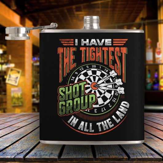 Tightest Shot Group im Land Dart Flask 6 oz. Flachmann