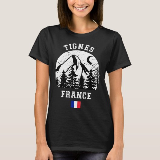 Tignes France Alps Ski Resort Alpin Skifahren T-Shirt (Vorderseite)