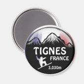 Tignes France Flaggen-Design-Magnet für Snowboard- Magnet (Vorderseite/Rückseite)