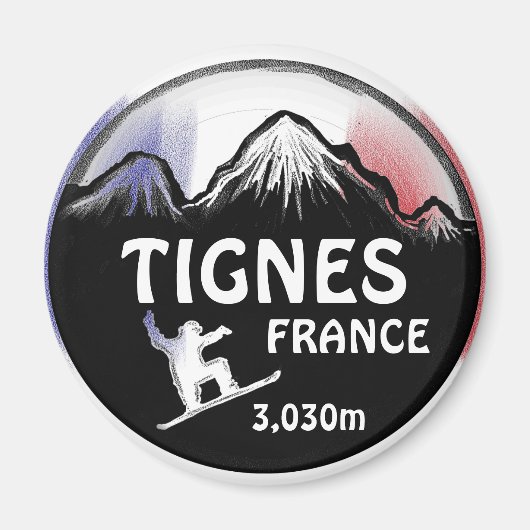 Tignes France Flaggen-Design-Magnet für Snowboard- Magnet (Vorne)