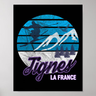 Tignes France French Alps Ski Resort Snowboarden Poster