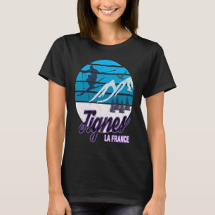 Tignes France French Alps Ski Resort Snowboarden T-Shirt