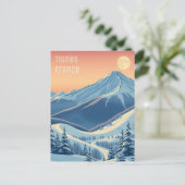 Tignes France ski urlaub modern Postcard Postkarte (Stehend Vorderseite)