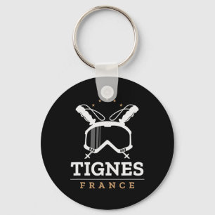Tignes Frankreich Skigebiet Vintage Skifahren Snow Schlüsselanhänger