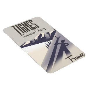 Tignes, Frankreich-Skireiseplakat Magnet