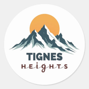 Tignes Heights Berg Runder Aufkleber