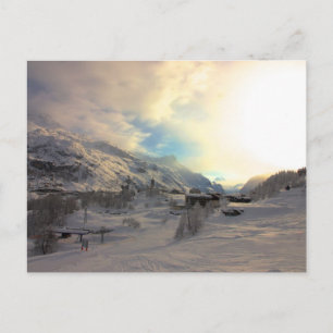 Tignes Les Bois Winter Sunrise Postkarte