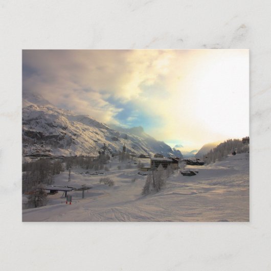Tignes Les Bois Winter Sunrise Postkarte (Vorderseite)