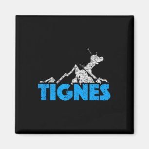 Tignes Ski Snowboarden France Resort Distresse Magnet