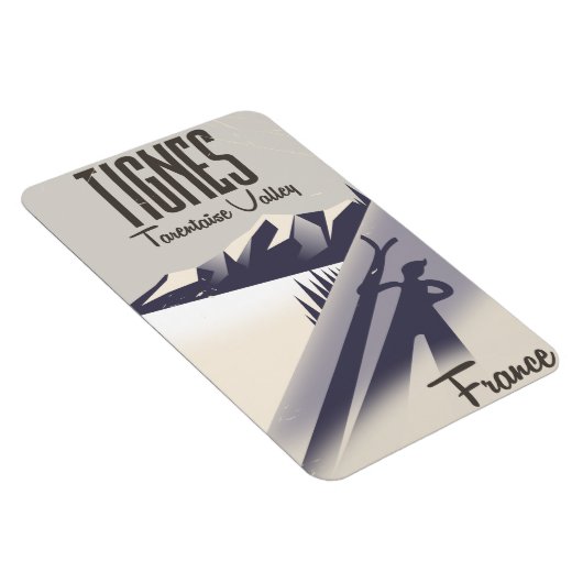 Tignes Skiposter, Frankreich Magnet (Rechte Seite)