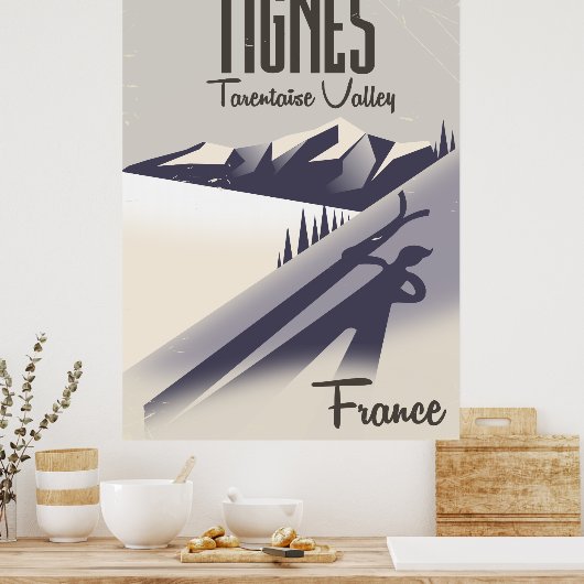 Tignes Skiposter, Frankreich Poster (Küche)