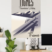 Tignes Skiposter, Frankreich Poster (Heimbüro)