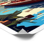 Tigre Argentina Travel Vintag Illustration Poster (Ecke)