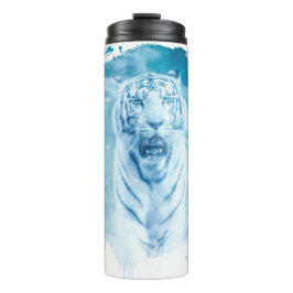 Tigre Blanc Animal Vie Sauvage Jungle Nature Thermosbecher