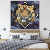 Tigre Com Folhas Lilases Leinwanddruck (Insitu (Schlafzimmer))