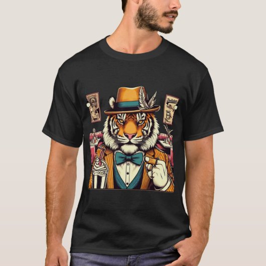 Tigre Gentlemen: Der Meister des Milkshake T-Shirt (Vorderseite)