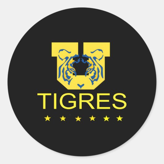 Tigres Team Futbol Soccer Uanl Monterrey Runder Aufkleber (Vorderseite)