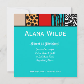 Tigress 16 . Geburtstag Bithday Foto-Karte Tier Einladung