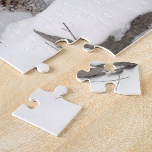 Tigress and Cube im Schnee Puzzle (Seite)