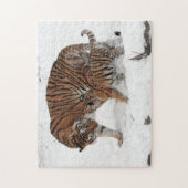 Tigress and Cube im Schnee Puzzle (Vertikal)