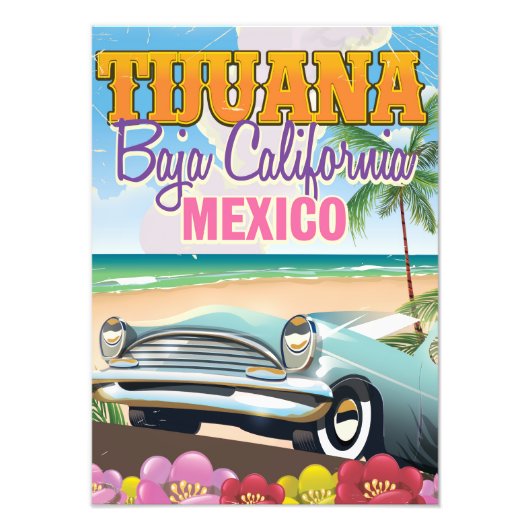 Tijuana Baja California Mexiko Reiseplakat Fotodruck (Vorne)