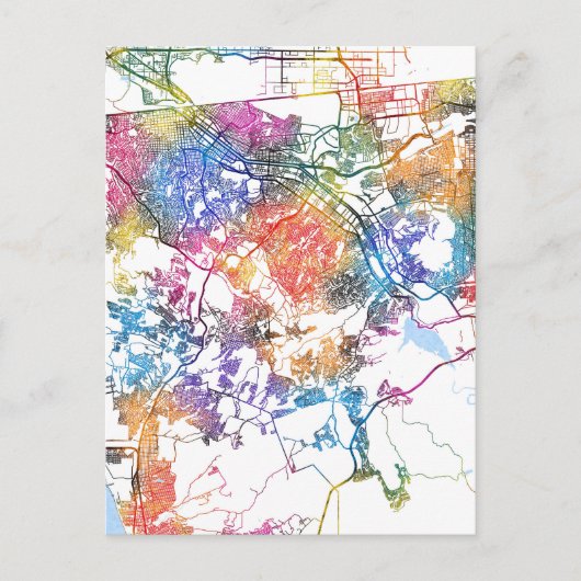 Tijuana Mexico City Map Postkarte (Vorderseite)