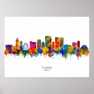 Tijuana Mexico Skyline Poster