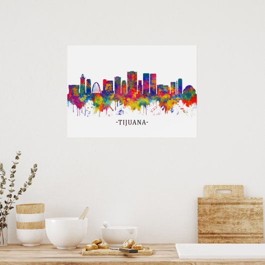 Tijuana Mexico Skyline Poster (Küche)