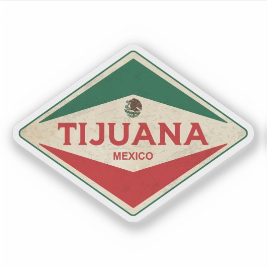 Tijuana Mexico Vintag Aufkleber (Vorderseite)