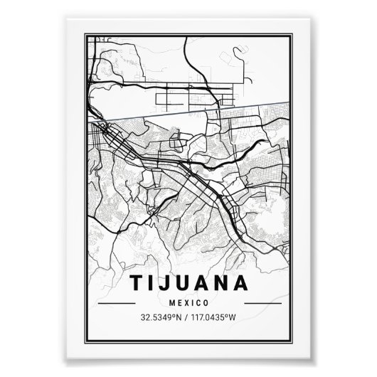 Tijuana - Mexiko - Stadtplan Fotodruck (Vorne)