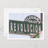 Tijuana Street Sign Postkarte (Vorne/Hinten)