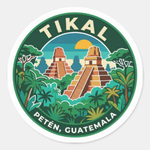 Tikal Guatemala Runder Aufkleber