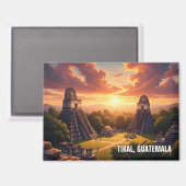 Tikal Guatemala Sunset Magnet (Vorderseite/Rückseite)
