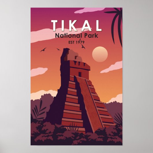 Tikal Nationalpark Guatemala Vintag Poster (Vorne)