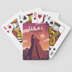 Tikal Nationalpark Guatemala Vintage Spielkarten