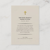 Tikhon-Bischof von Amathus-Orthodoxe Gebetskarte Platzkarte (Rückseite)