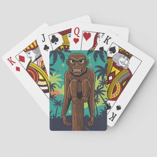 Tiki-Affen-Spielkarten Spielkarten (Rückseite)