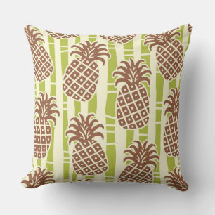 Tiki-Ananas-Bambus-Streifen-Muster Kissen