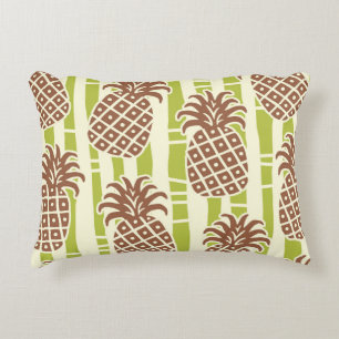 Tiki-Ananas-Bambus-Streifenmuster Dekokissen