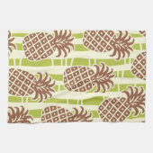 Tiki-Ananas-Bambus-Streifenmuster Geschirrtuch (Horizontal)