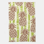 Tiki-Ananas-Bambus-Streifenmuster Geschirrtuch (Vertikal)