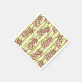 Tiki-Ananas-Bambus-Streifenmuster Serviette (Ecke)