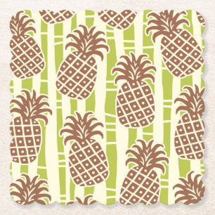 Tiki-Ananas-Bambus-Streifenmuster Untersetzer