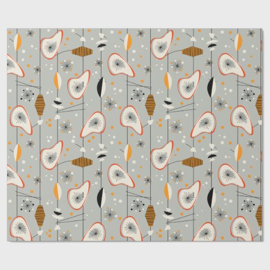 Tiki Atomic Wrapping Paper der Mitte des Jahrhunde Geschenkpapier (Flach)