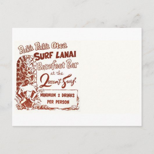 Tiki aus der Vintagen Mitte des Jahrhunderts Postkarte (Vorderseite)