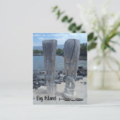 Tiki backside Big Island Hawaii Postkarte (Stehend Vorderseite)